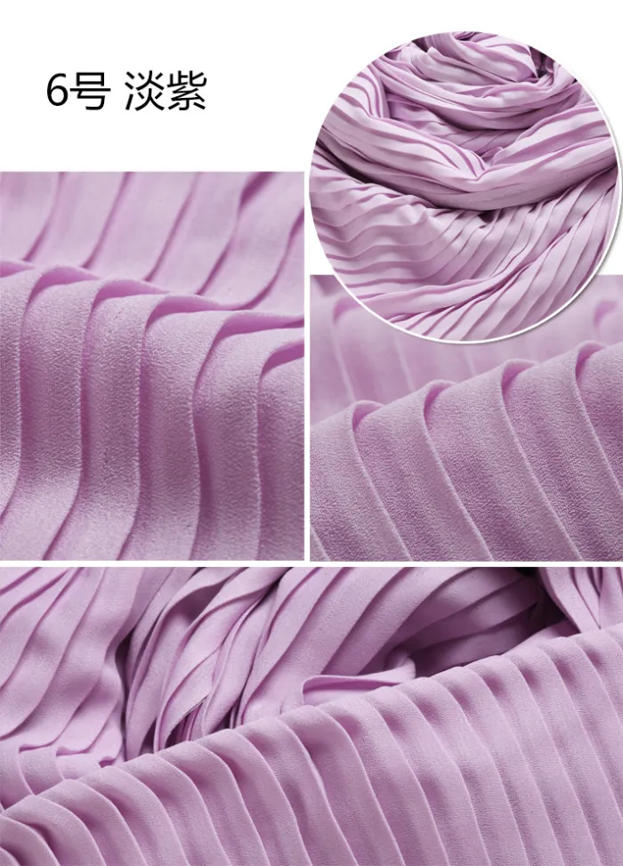 

2 meters 150cm 59" width crumple accordion pleated chiffon fabric pearl yarn fabric wedding dress materials MM97