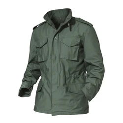 Jungle Waterproof Jacket Detachable Liner Army Tactical Hooded Coat Windbreaker Tops Outdoor Hiking Hunting Wear Large Size M65