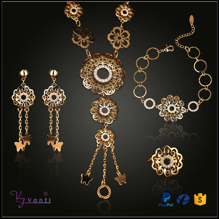 

Hot Seling Gold Color Austrian Crystal Enamel Flower Jewelry Sets Fashion 2018 African Necklace and Earring Set for Women