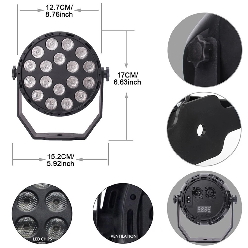 UV Light Par LED Blacklight Party Disco Violet Projector Dmx Sound Strobe Stage Lighting Effect Remote Control 18/36/54 LED Lamp