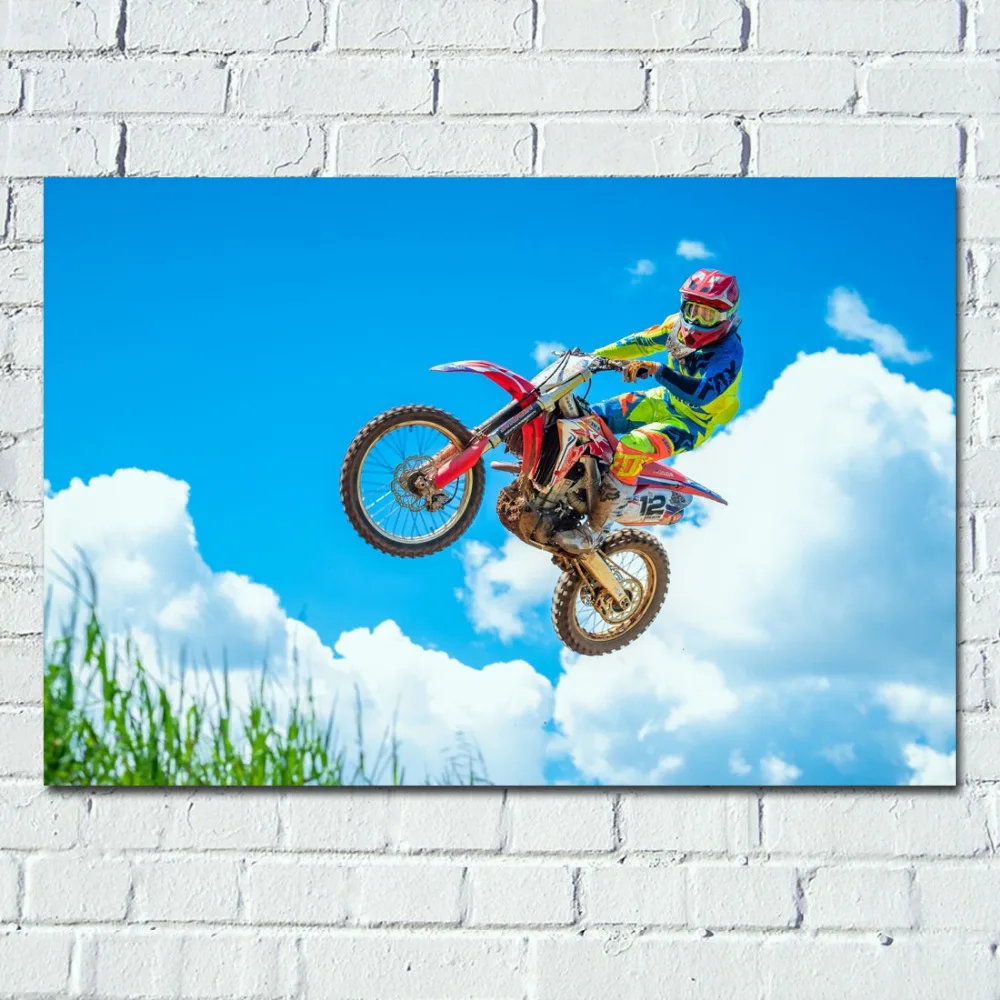 Dirtbike Sport Motocross Racing Motorcycle Wallpaper Picture Printed Wall Art Poster Canvas Cloth Decorative paintings