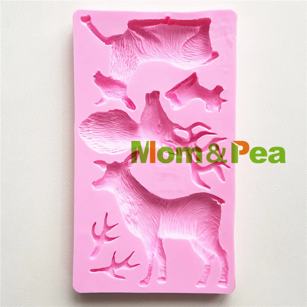 

Силиконовая форма в форме оленя Mom & Pea MPA1756, украшение для торта, 3D форма для помадки, пищевого класса