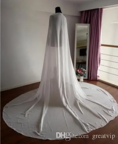 Chiffon lungo Da Sposa Avvolge Giubbotti Boleros Bianco Avorio Delle Donne Accessori Da Sposa Le Spose Mantelli Mantelli Mantelle Da Sposa Scialli