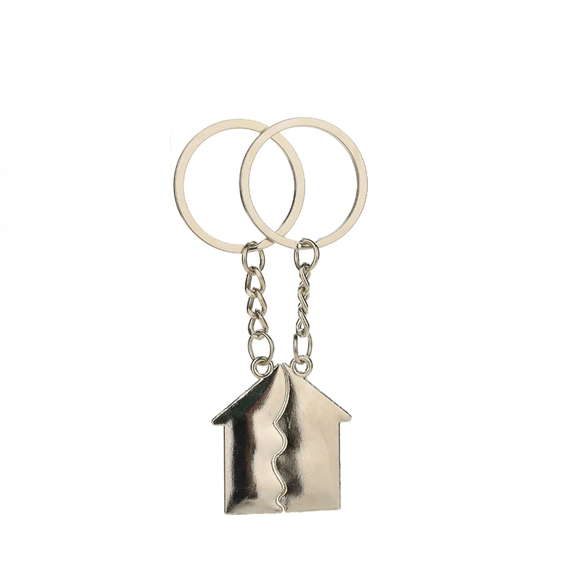 1pair New Couple I LOVE YOU Lovers Keychain Warm House Type Couple Key Chain Souvenirs Valentine\'s Day Gift Built With Love Home