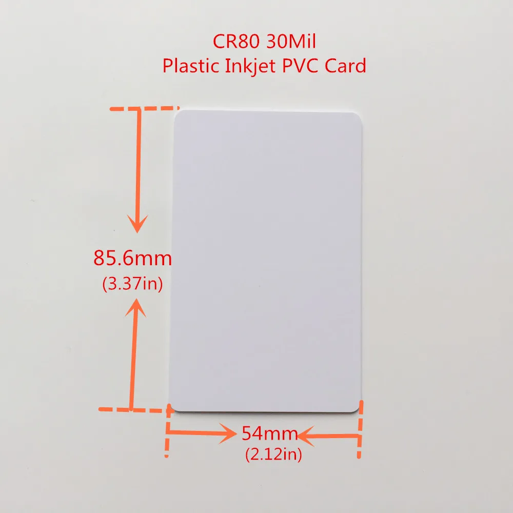 White Inkjet Printable Blank PVC Card for Membership Card Club Card ID Card Printed by Epson or Canon Printers CR80 Size