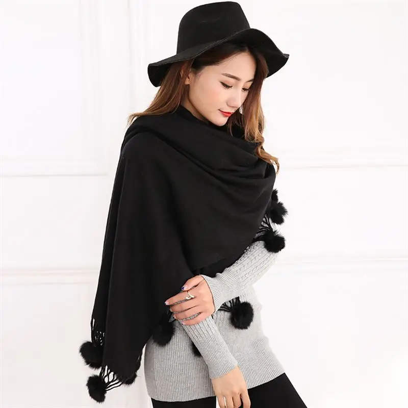 Winter luxury Brand Solid Cashmere Scarf Women Long Blanket Scarf Wrap Wool Scarves Women Pashmina Shawls and Scarves Winter