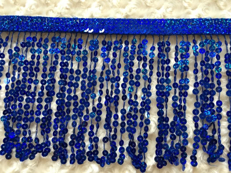 Sequinned Fringe Trims and Tassels Width 15CM Per Yard Lace DIY Quilting Patchwok Decoration Accessories Curtains Latin Dress