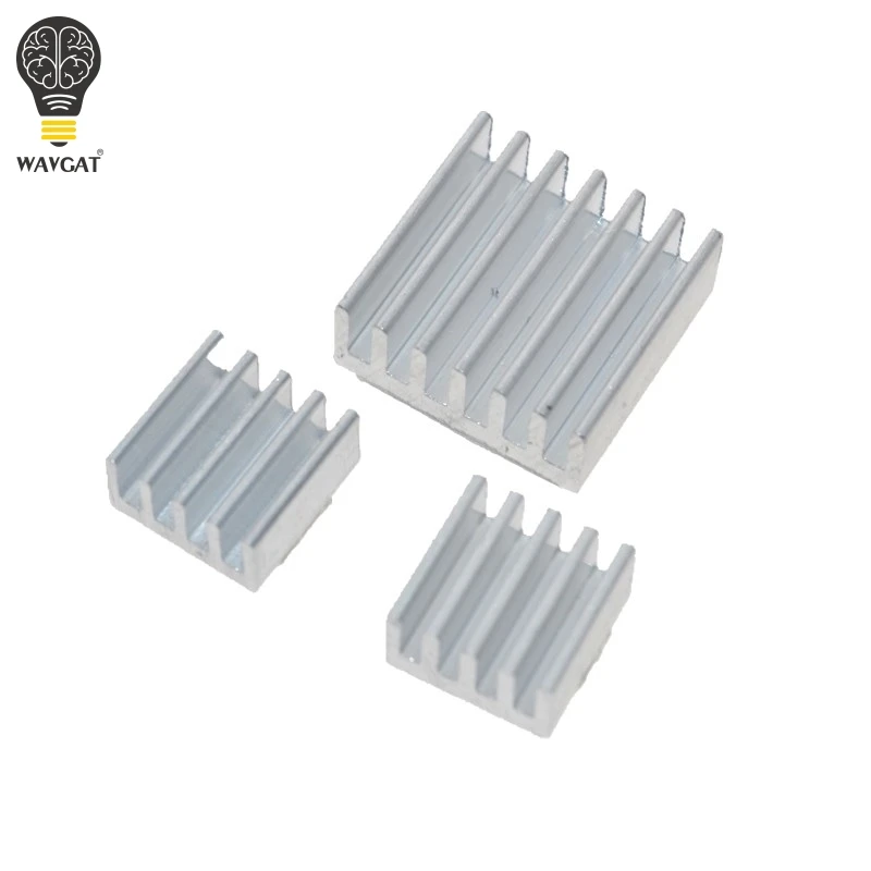 3PCS Adhesive Raspberry Pi Heatsink Cooler Pure Aluminum Heat Sink Set Kit Radiator For Cooling Raspberry Pi 2 B