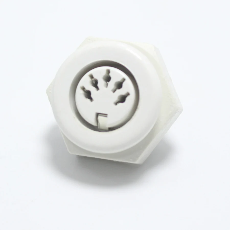 1pcs DIN 5 Pin Female Jack Cable Plug Adapter Panel Mount Solder Chassis Connector Nickel Plated White Grey Black