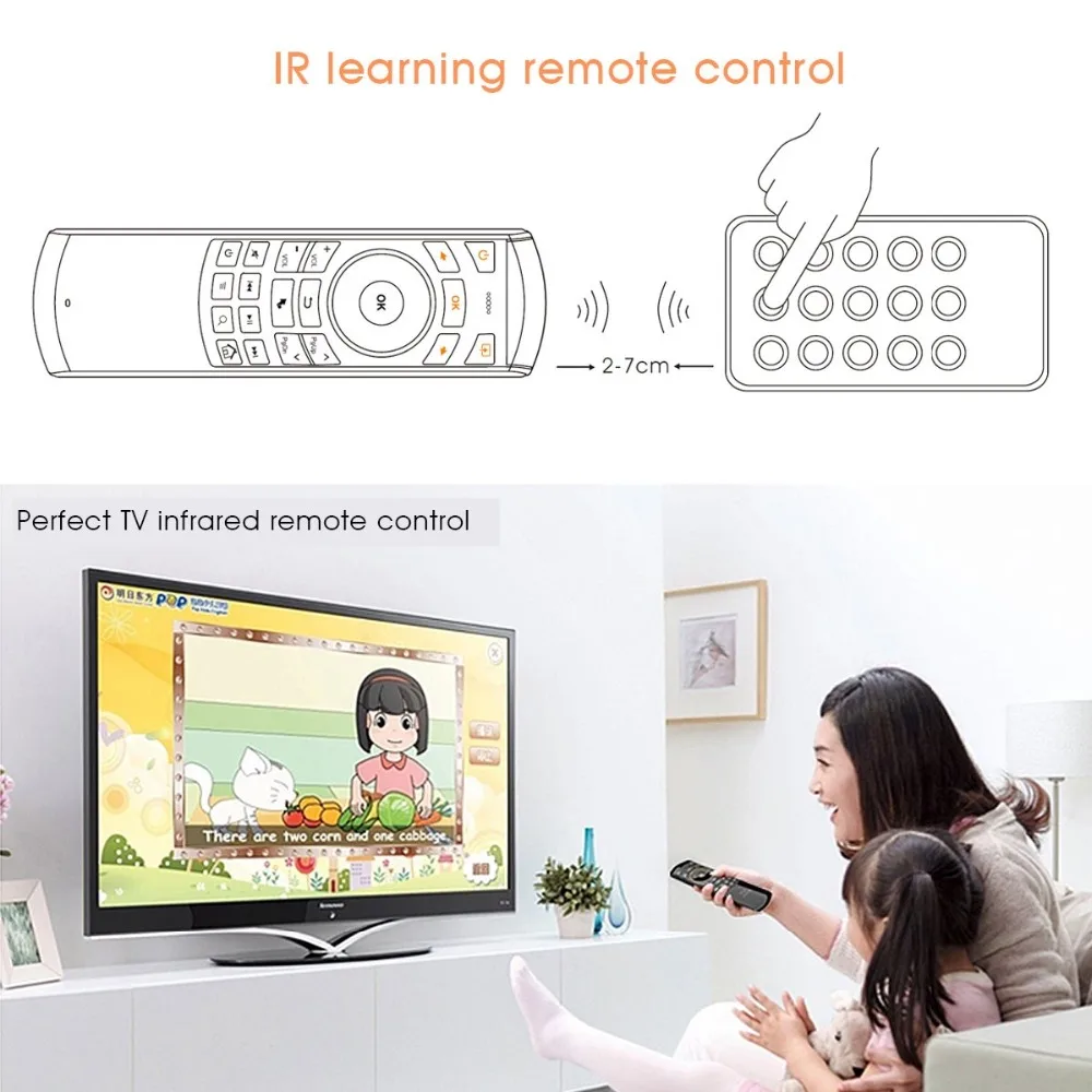 Original Rii i25 2.4GHz Hebrew Keyboard Air Mouse Remote Control IR Extender Learning for HTPC Smart Android Google TV Box IPTV