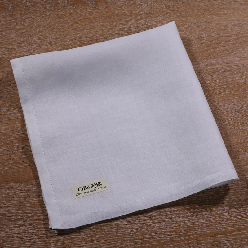 M004: 1 piece White Men's handkerchief 18