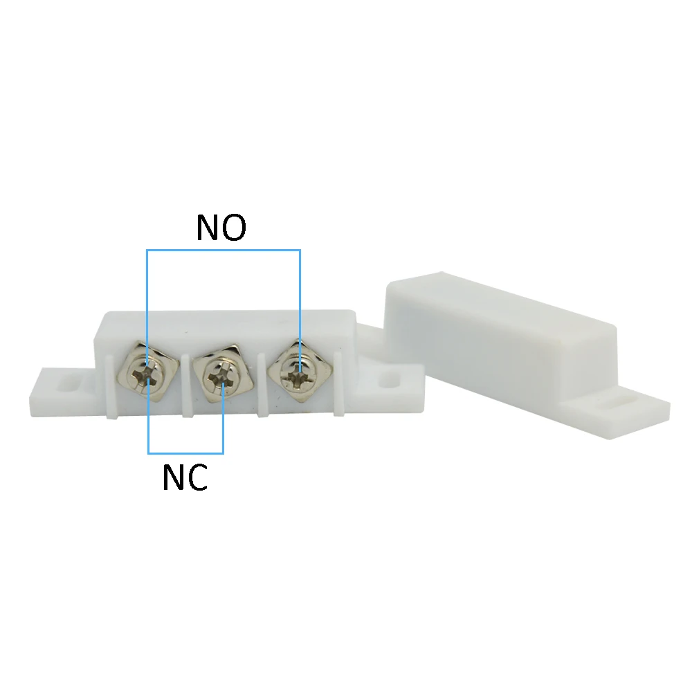 Interruptor Magnético de plástico con cable, Detector de apertura de ventana y puerta, NC/sin salida opcional, accesorios de alarma, Sensor de