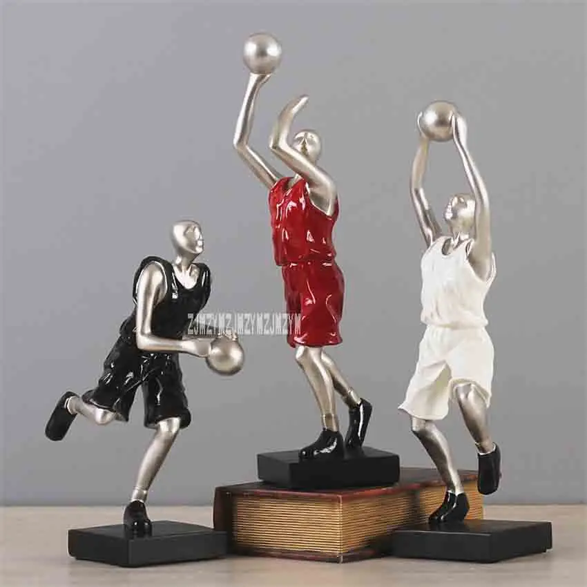 

Creative Abstract Resin Sculpture Basketball Character Figurine Decoration Home/Living Room Ornaments Artworks Birthday Gifts