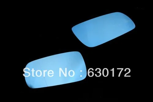 Pair Tinted Blue Heated Anti Glare Aspherical Side Rearview Mirror Glass for VW Golf Jetta Bora MK4 / Passat B5 1998-2003