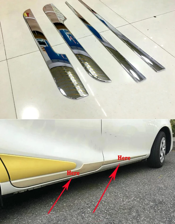 

TTCR-II Car Accessories For TOYOTA SIENTA 2016 ABS Chrome Door Pretector Trim Strip Mouldings Protected Bumper Guard Stickers