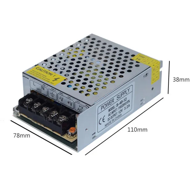 Imagem -04 - Levou Fonte de Alimentação 12 v 3.2a 40 w Led Driver Adaptador de Alimentação de Comutação 110 v 220 v para 12 v Transformador para Tira Conduzida Led 20 Pcs