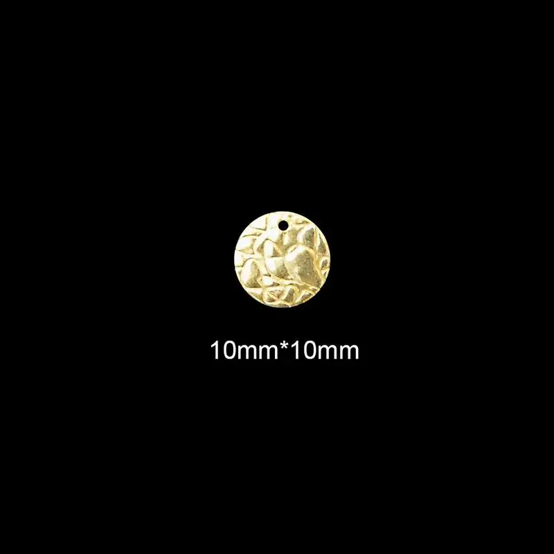 100PCS/ lot 10mm Brass floating veins Round Coin Disc Charms for Jewelry diy making Coin Pendants Accessories