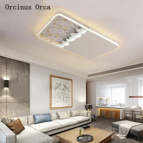 Modern compact LED square ceiling lamp living room bedroom Nordic LED new ultra-thin crystal ceiling lamp free shipping