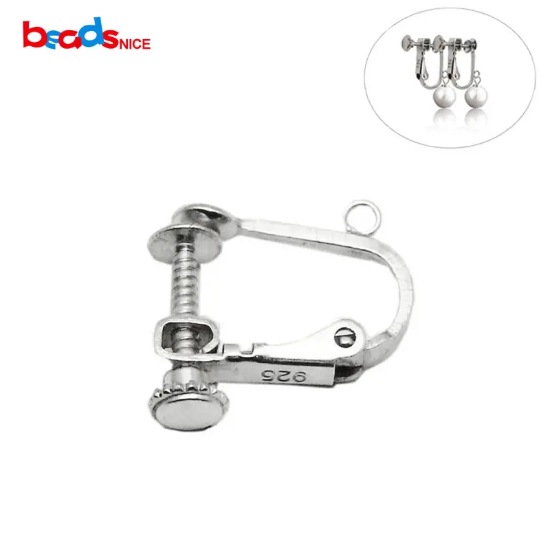 

Beadsnice pure 925 sterling silver earring clip findings fashion jewelry Adjustable Clip leverback earring trays for DIY ID28578