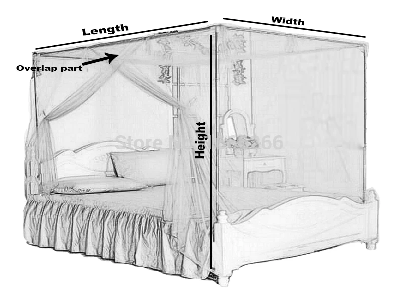 Factory Square Mosquito Net Bed Canopy 007