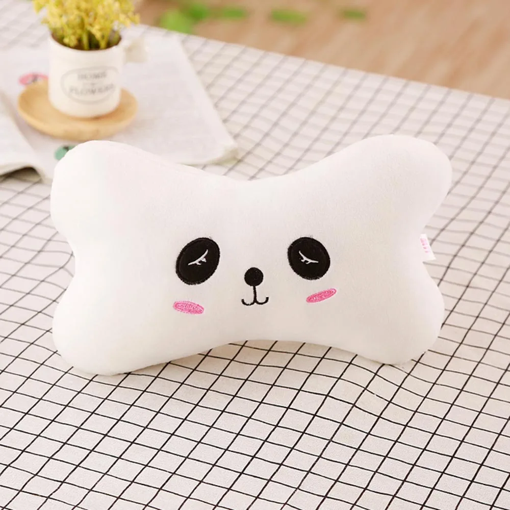 JINSERTA Car Neck Pillow Cartoon Cute Animal Travel Pillow Car Seat Cushion Cover Neck Support Headrest Interior Accessories