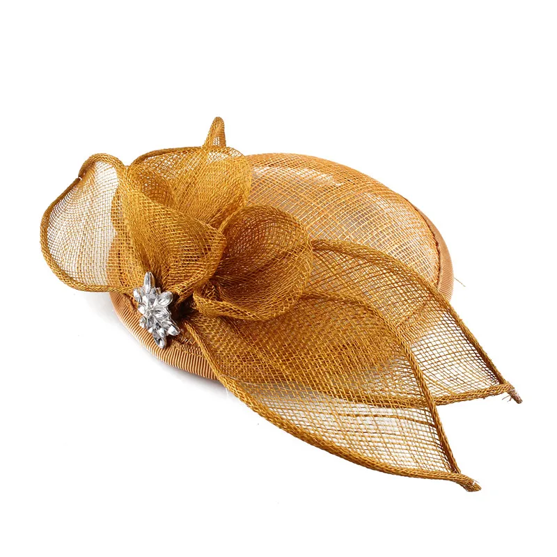 Sinamay – serre-tête en or pour femme, accessoire de coiffure, chapeaux fascinants, bandeau, magnifique, pour événement, à la mode