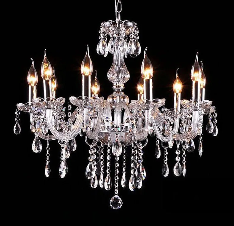 

luxury modern led crystal chandelier E14 ceiling fixtures bulb chandeliers K9 Clear Crystal Chandelier AC110v 220v