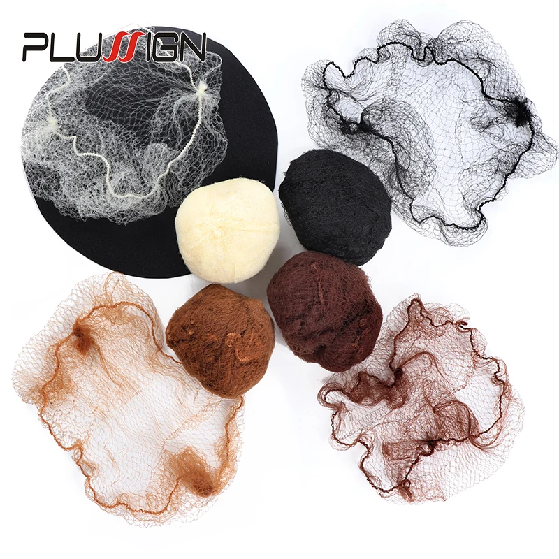 

Plussign 20 Pcs/Lot Nylon Hair Net For Weave Extensions For Women Girls Black Brown beige Invisible Soft Weaving Net Wholesale