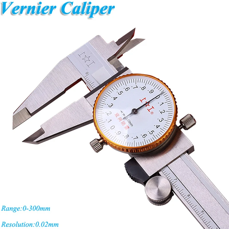 

Dial Caliper 0-130mm Stainless Steel Shockproof Vernier Calliper 0.01mm Metric Gauge Measuring Tool 171-126A