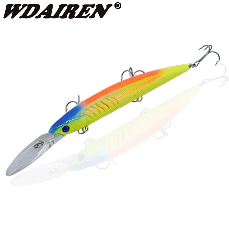 

1Pcs 14.5cm 12.5g Fishing Lure wobblers Minnow Hard Bait with 3 Fishing Hooks iscas artificiais para pesca fishing tackle NR-206