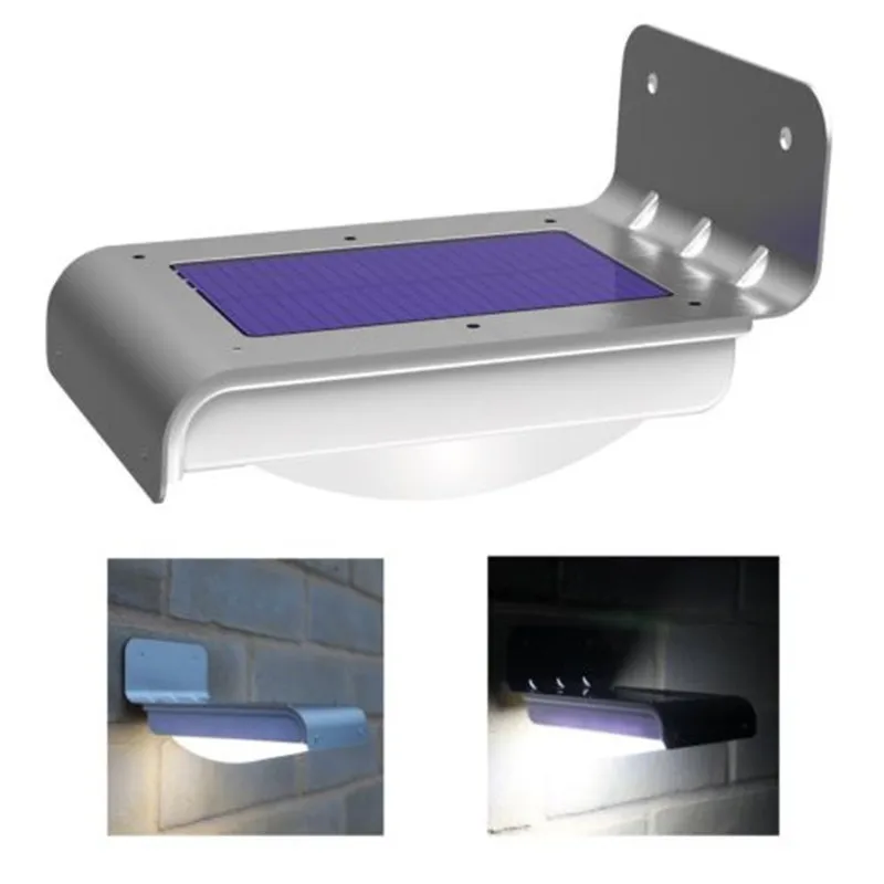 Lâmpada solar com sensor de movimento, 16 led, impermeável, luz exterior, decoração do jardim