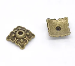 8SEASONS Antique Bronze Square Bead Caps Findings 8x8mm (Fit 14-20mm Bead),sold per packet of 100 Hot new