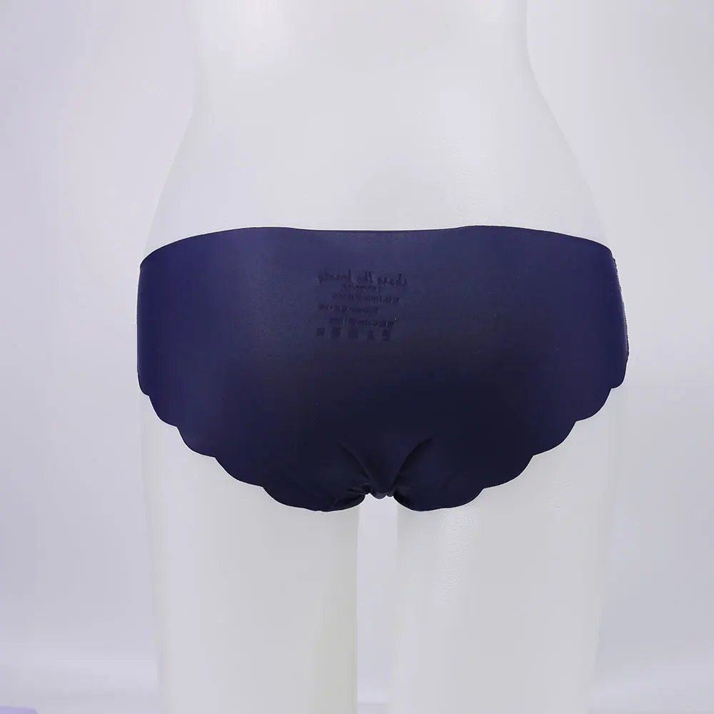 Culotte taille basse en soie glacée pour femmes, sous-vêtement Sexy, couleur unie, sans couture, Lingerie Ultra-fine pour dames