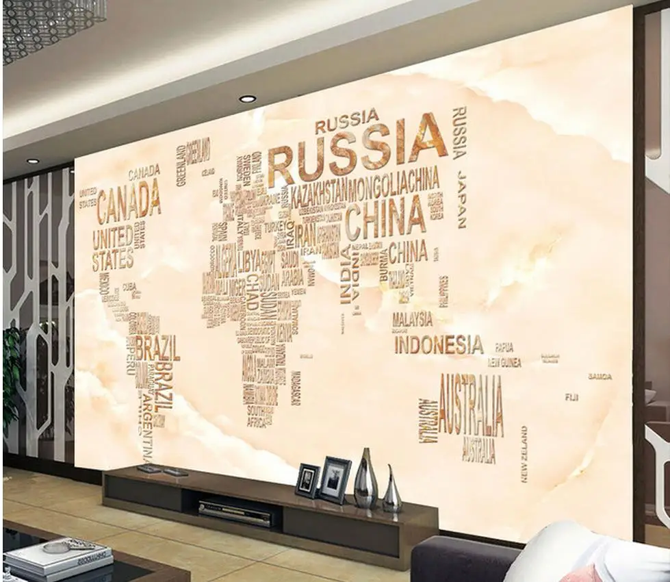 

European-style marble alphabetical map backdrop decorative painting living 3d wallpaper photo wallpaper for walls