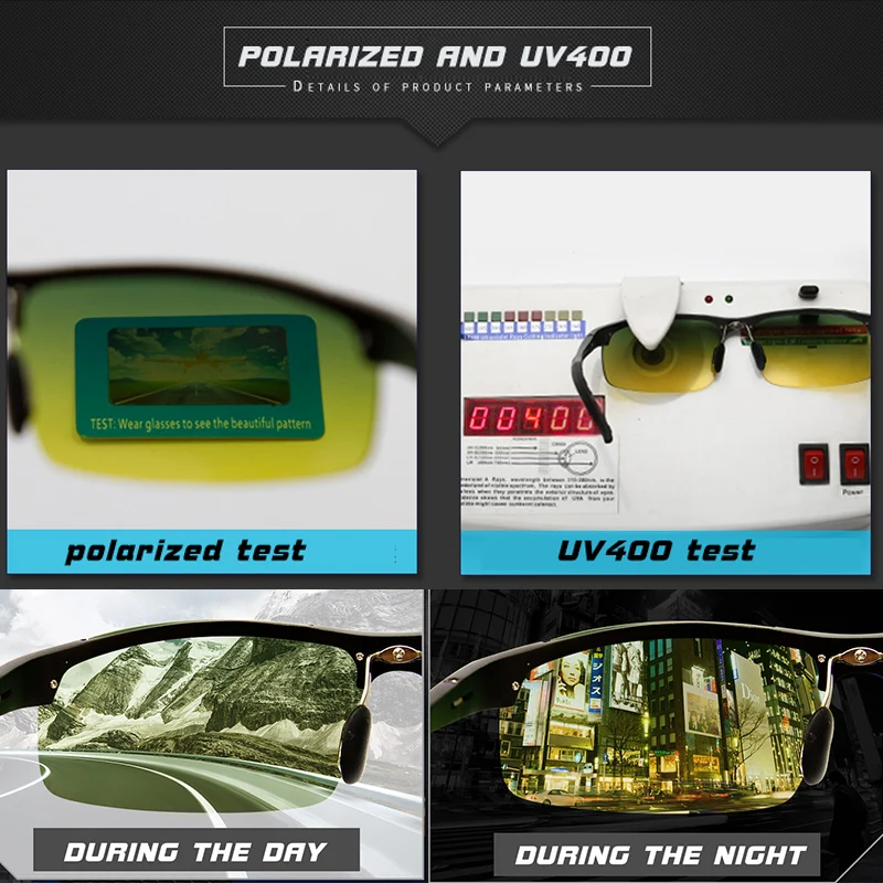Classic Alloy Frame Polarized Sunglasses Men Day Night Eyewear Male Anti-glare UV400 Driving Glasses Women gafas oculos de sol