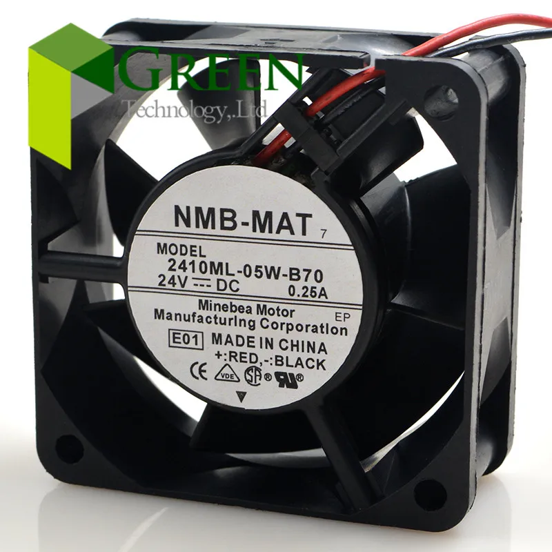 

Original NMB 2410ML-05W-B70 6025 60MM 6CM 60*60*25MM Server Case Cooling Fan 24V 0.25A With 2PIN