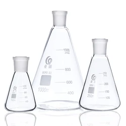 Standard Caliber Glass Conical Flask Ground glass joint Laboratory Triangle bottle Measuring cup Laboratory equipment