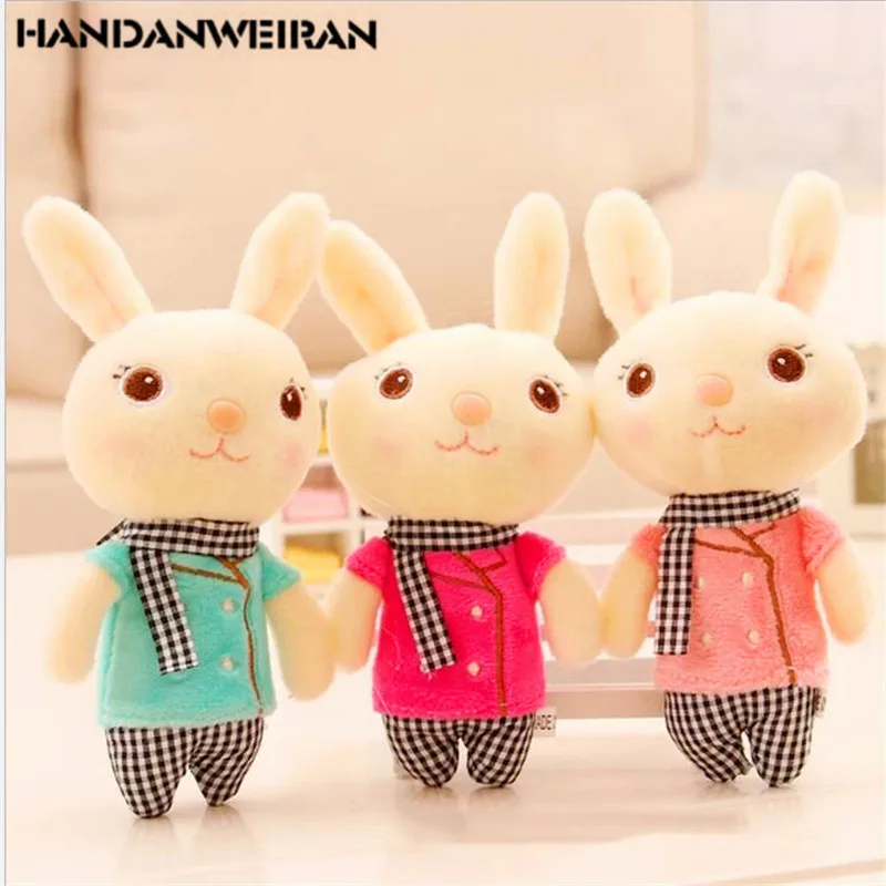 1 PCS 13CM Cartoon Scarf Bear Plush Toys  Rabbit Stuffed Toy Keychain Pendant Bag Pendant Christmas Gift For Girl Or Boys