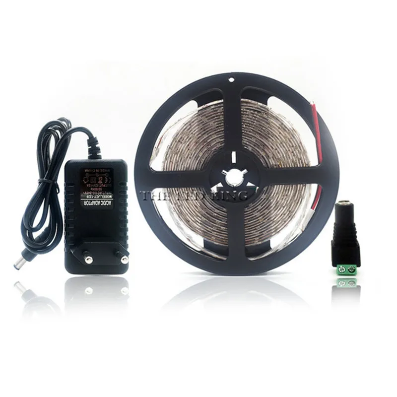 1- 10M 5M 3528 Rgb Led Strip Licht Niet Waterdicht Led Light 10M Flexibele Rgb Diode led Tape Set + Power Adapter