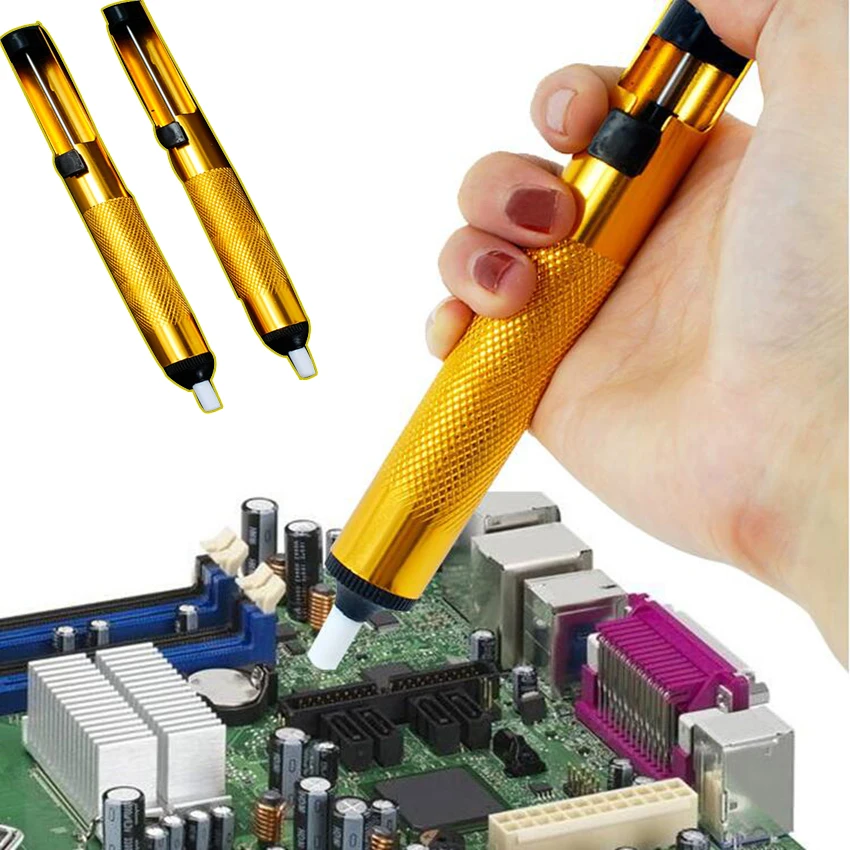 1pc metal solda otário desoldering remoção da bomba de vácuo ferro de solda desolder sucção estanho caneta ferramentas manuais ferramentas de solda