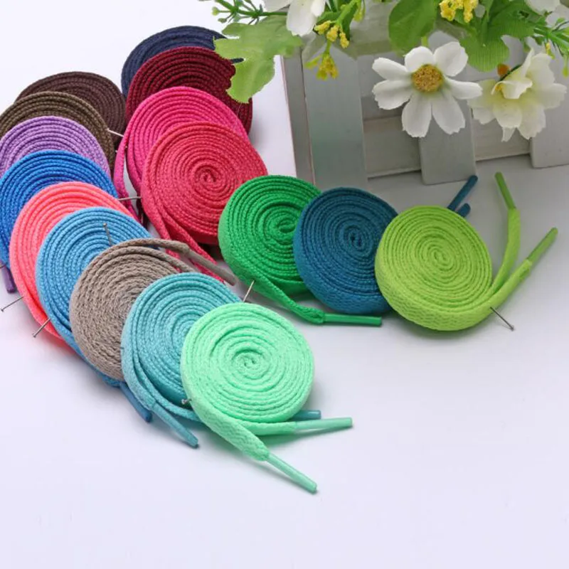 80/100/120cm New wide flat 26 colors solid colors sport boots shoe laces strings shoelace image 5