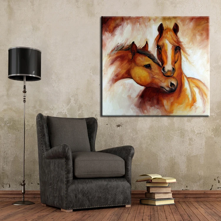 Top Artist Hand-painted High Quality Wall Painting Modern Horse Canvas Painting For Living Room Decoration Horses Painting