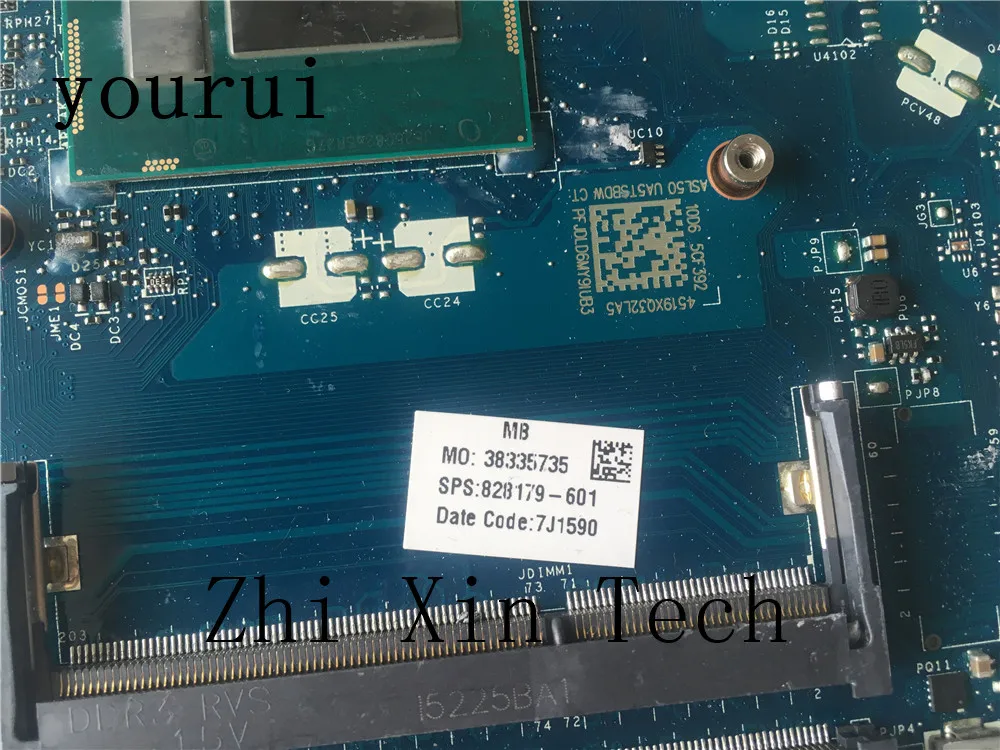 yourui For HP 15-AC Laptop Motherboard 828179-001 828179-601 AHL50/ABL52 LA-C701P With i3-5005u CPU DDR3 Fully Tested working