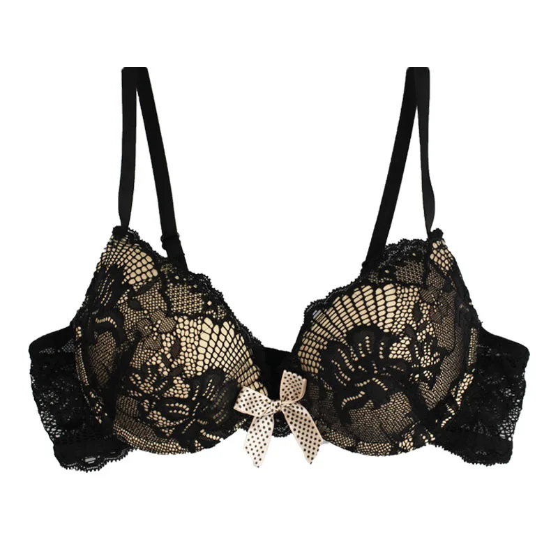 Kobiety biustonosz dla Sexy koronki biustonosz 3/4 szklanki fiszbiny wygodne biustonosz bielizna biustonosz Push Up kubek + Bowknot 34B 36B 38B, ale nie gwarantujemy poprawności wszystkich danych. ZBW030