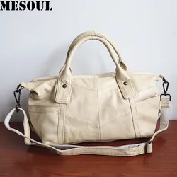 MESOUL Brand Genuine Leather Bags For Women Handbags Casual Shoulder Crossbody Bag 2022 Satches New Designer Ladies Hand Bags