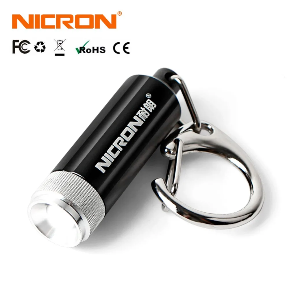 NICRON Micro Key Chain Led Flashlight 10LM 50CD Waterproof Super Mini Lamp Torch Light Pocket 36*11mm Outdoor For Camping G10A2