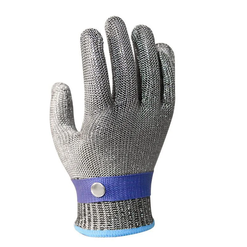 316L Stainless Steel Wire Anti Knife Glove With Buckle Working Safety Self Defense Cut Resistant Kitchen Hand Protective Gloves