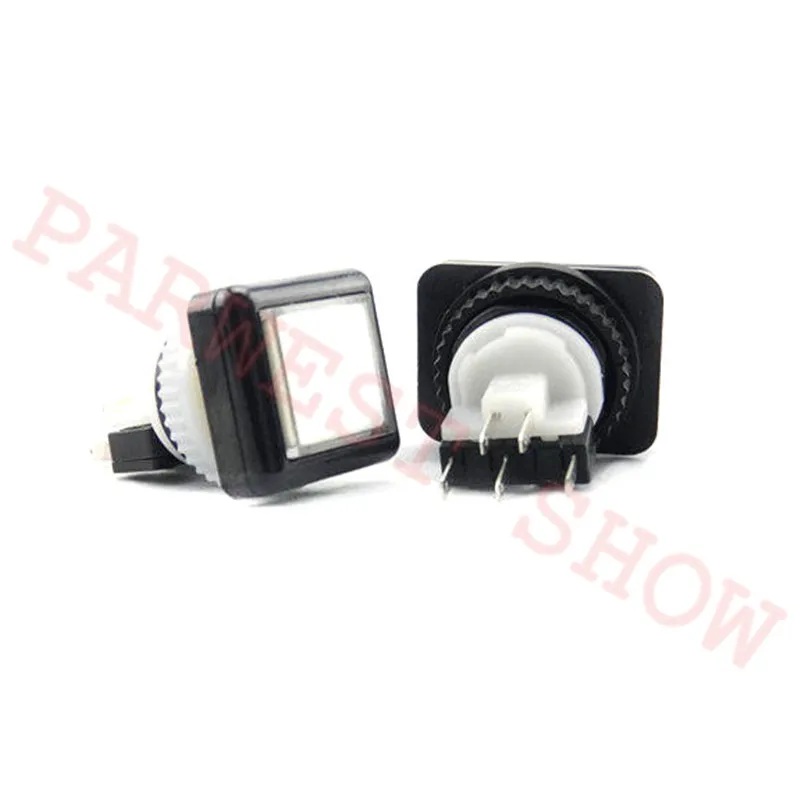 10PCS/Lot 27*27mm Small square LED Light Buttons Illuminated Arcade push button switch for Arcade game machine micro kits