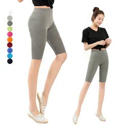 New Women Knee Length Elastic Solid Color Ladies Casual Trousers Fitness 3-5XL Solid Color Pantalones Women Pants Mujer 2022