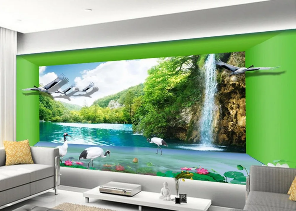 

Stereoscopic 3d wallpaper Lake aesthetic space Home Decoration 3d murals wallpaper for living room